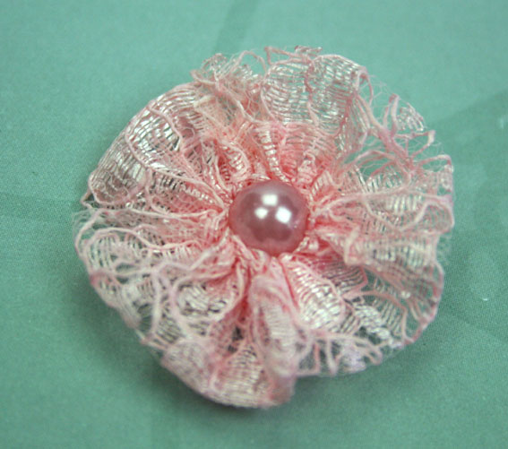 GT-3.5cm Pink Lace Pearl Flower